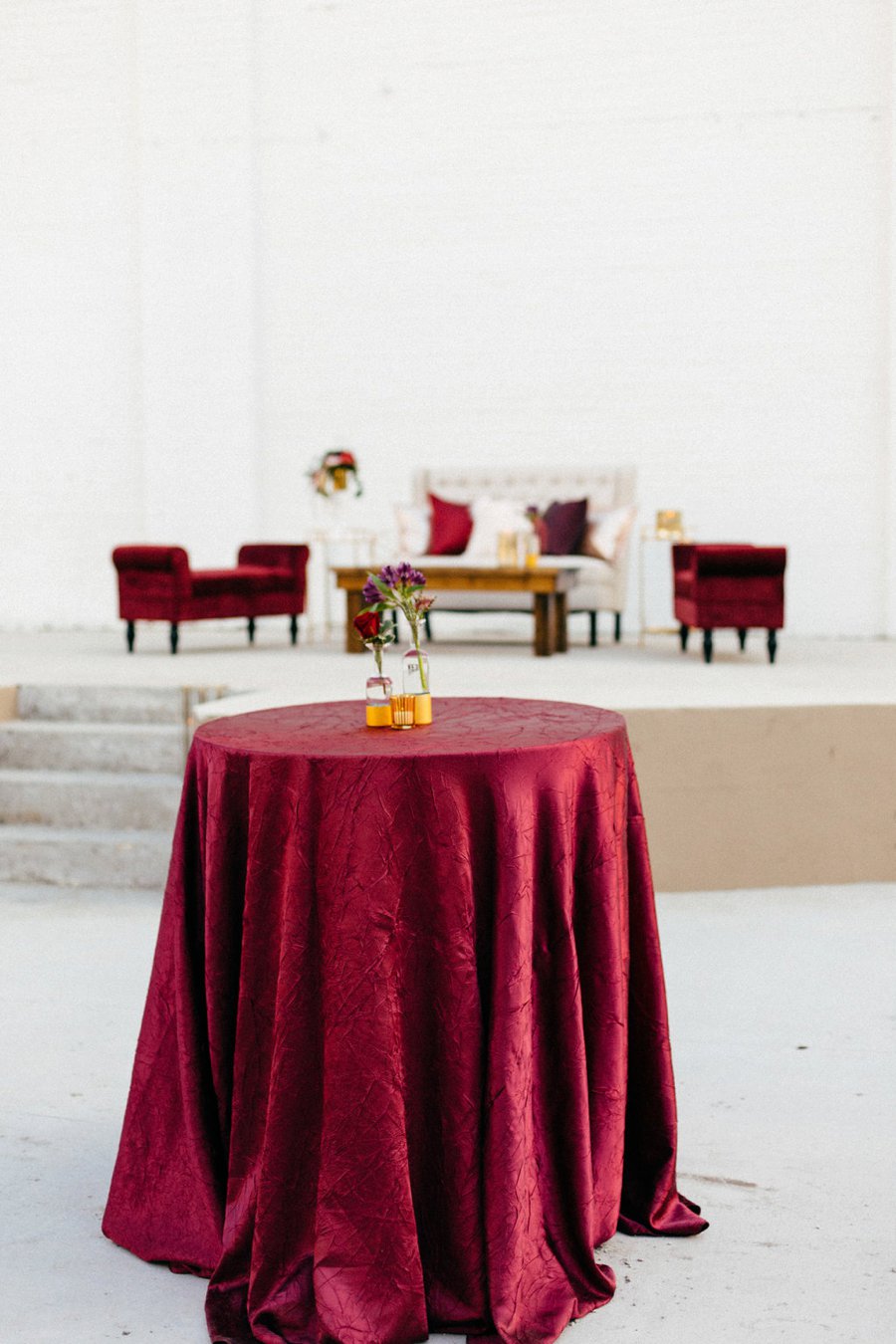 Romantic Pink & Red Industrial Wedding Ideas via TheELD.com