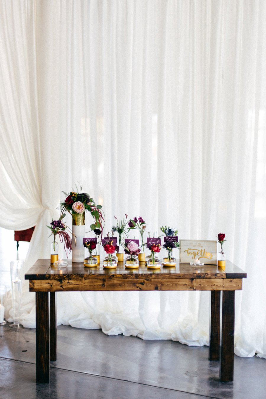 Romantic Pink & Red Industrial Wedding Ideas via TheELD.com