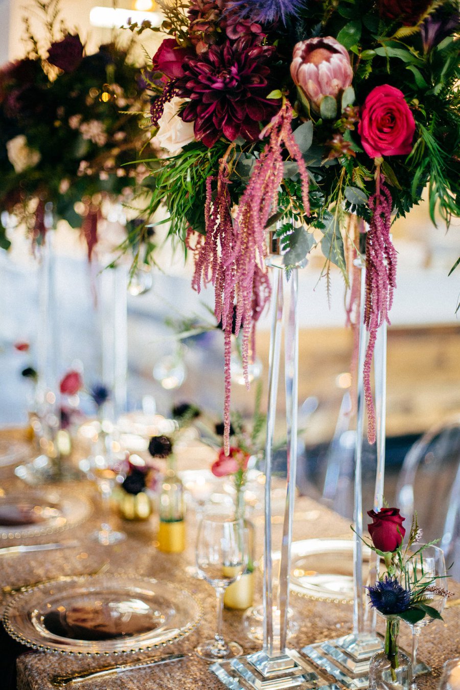 Romantic Pink & Red Industrial Wedding Ideas via TheELD.com