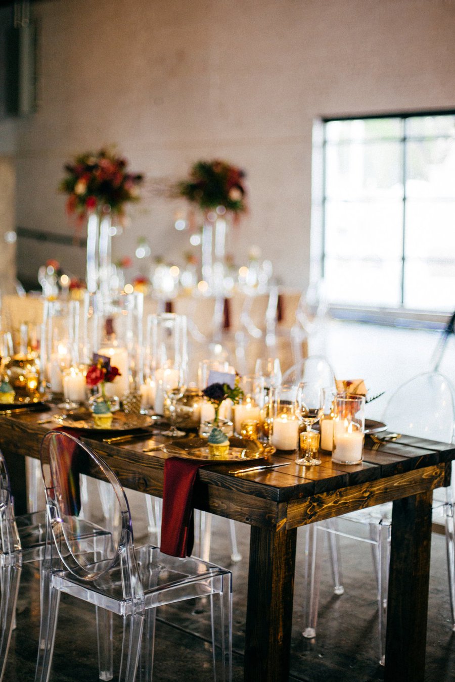 Romantic Pink & Red Industrial Wedding Ideas via TheELD.com