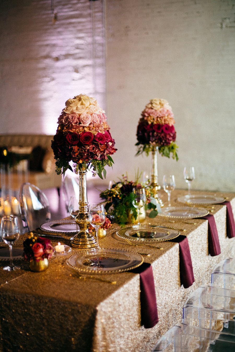 Romantic Pink & Red Industrial Wedding Ideas via TheELD.com