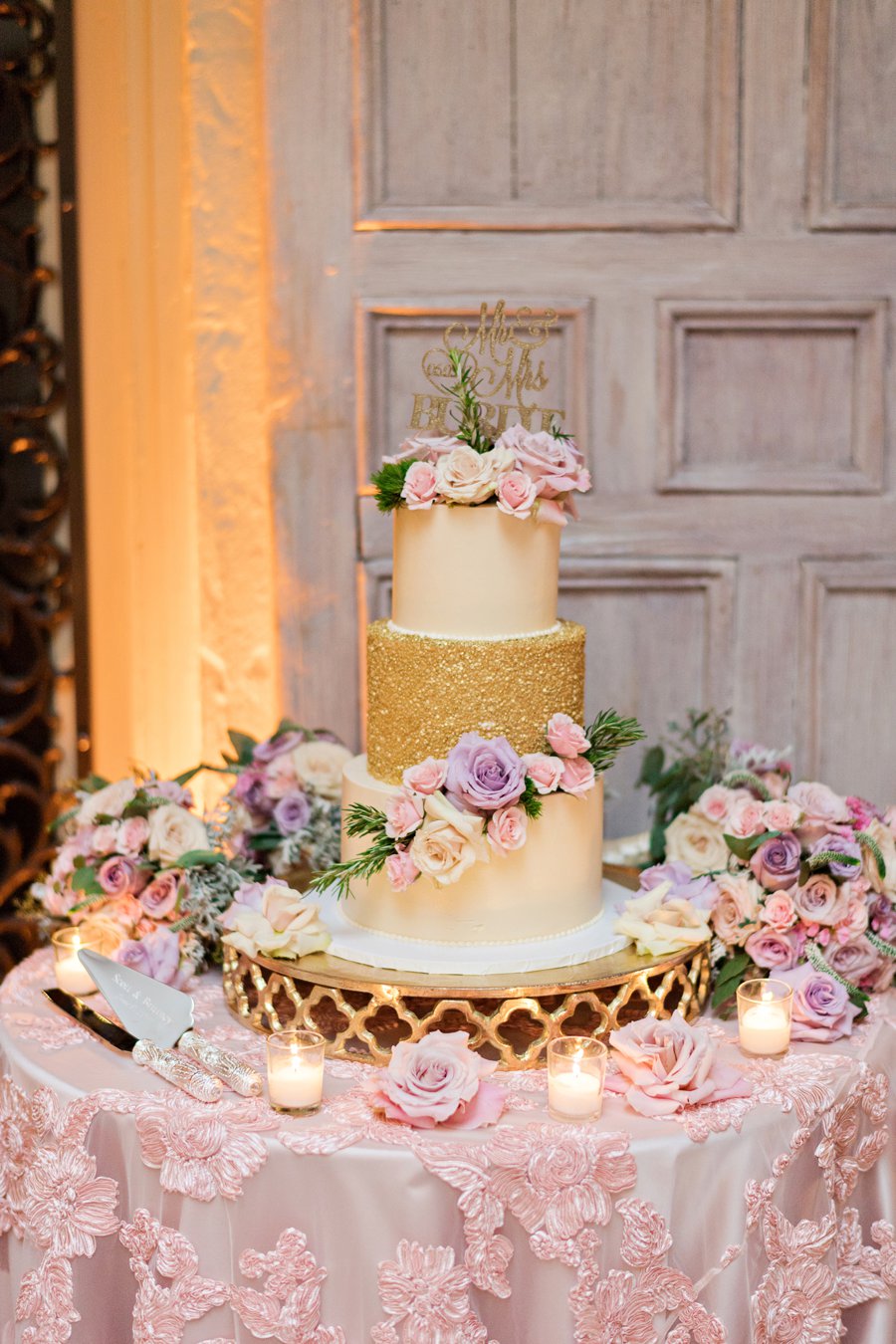 An Elegant Pink & Gold South Florida Wedding via TheELD.com