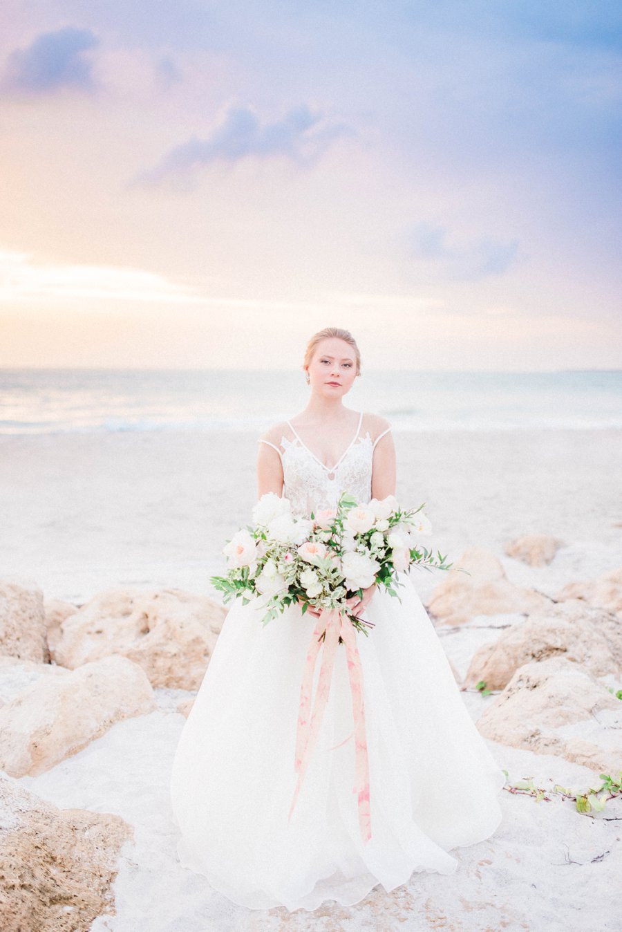 Blush & Peach Florida Destination Wedding Ideas via TheELD.com