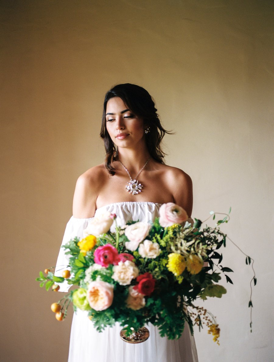 Peach, Yellow, and Green Tropical Wedding Ideas via TheELD.com