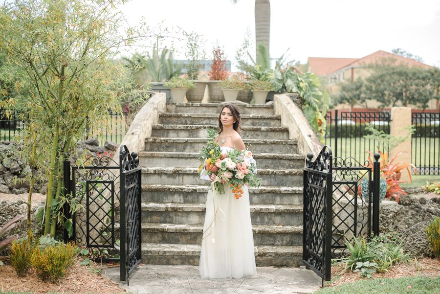 Peach, Yellow, and Green Tropical Wedding Ideas via TheELD.com