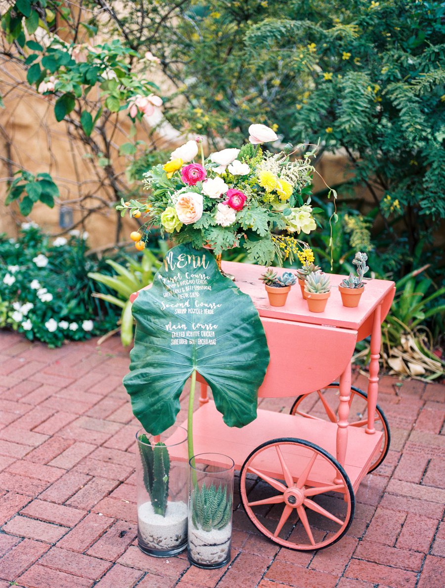 Peach, Yellow, and Green Tropical Wedding Ideas via TheELD.com