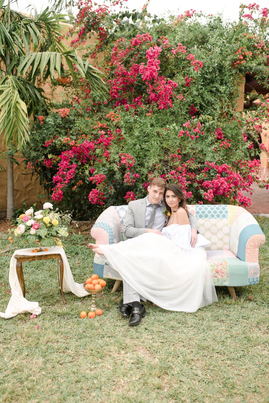 Peach, Yellow, and Green Tropical Wedding Ideas via TheELD.com