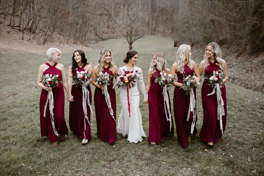 Red and White Rustic Wedding In Tennessee via TheELD.com