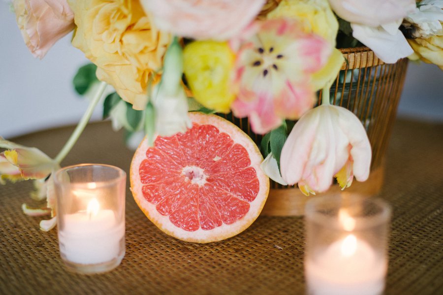 Romantic Peach & Yellow Industrial Wedding Ideas via TheELD.com