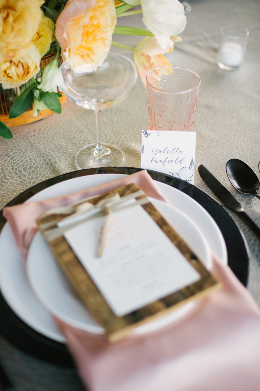 Romantic Peach & Yellow Industrial Wedding Ideas via TheELD.com