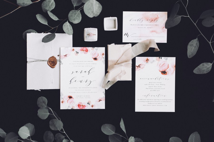 Nature Inspired Floral Wedding Invitation via TheELD.com