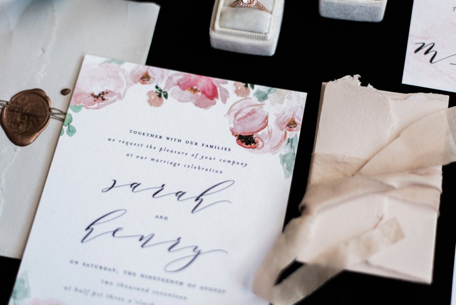 Nature Inspired Floral Wedding Invitation via TheELD.com