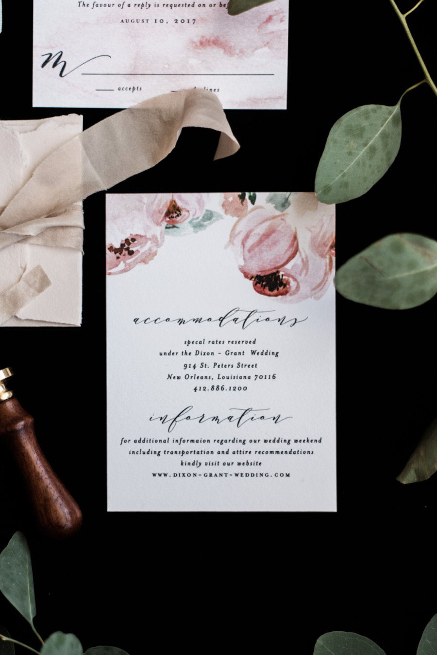 Nature Inspired Floral Wedding Invitation via TheELD.com