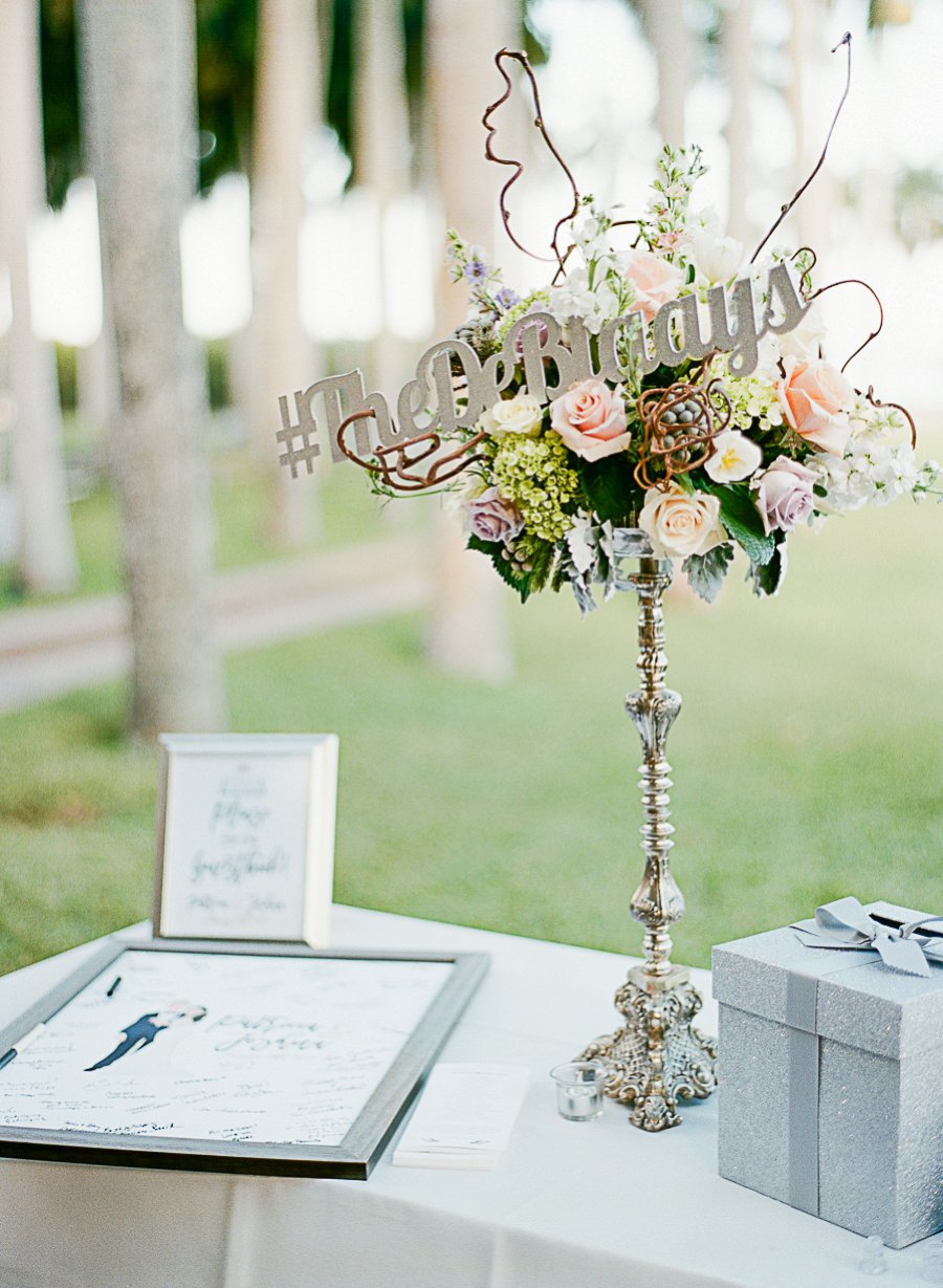 A Classic Blush & Silver Outdoor Miami Wedding via TheELD.com