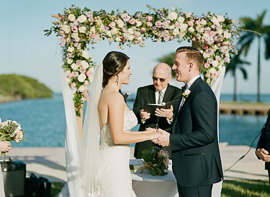 A Classic Blush & Silver Outdoor Miami Wedding via TheELD.com