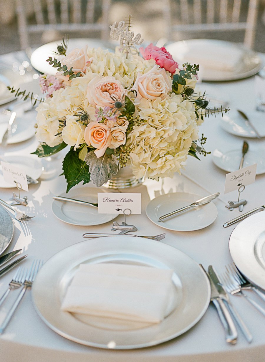 A Classic Blush & Silver Outdoor Miami Wedding via TheELD.com