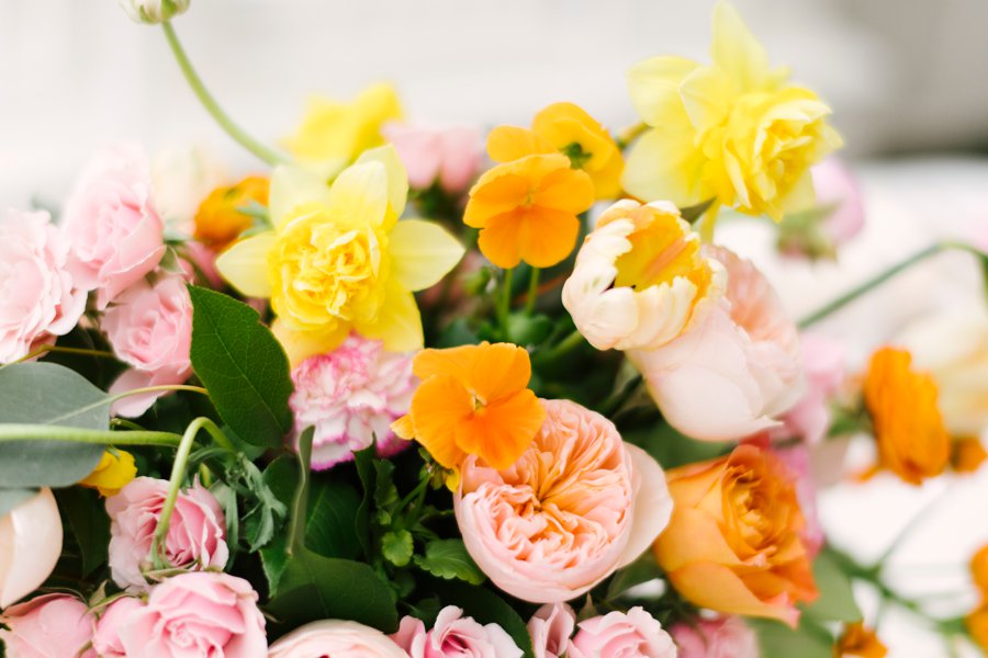 Colorful Pink & Yellow Summer Wedding Ideas via TheELD.com