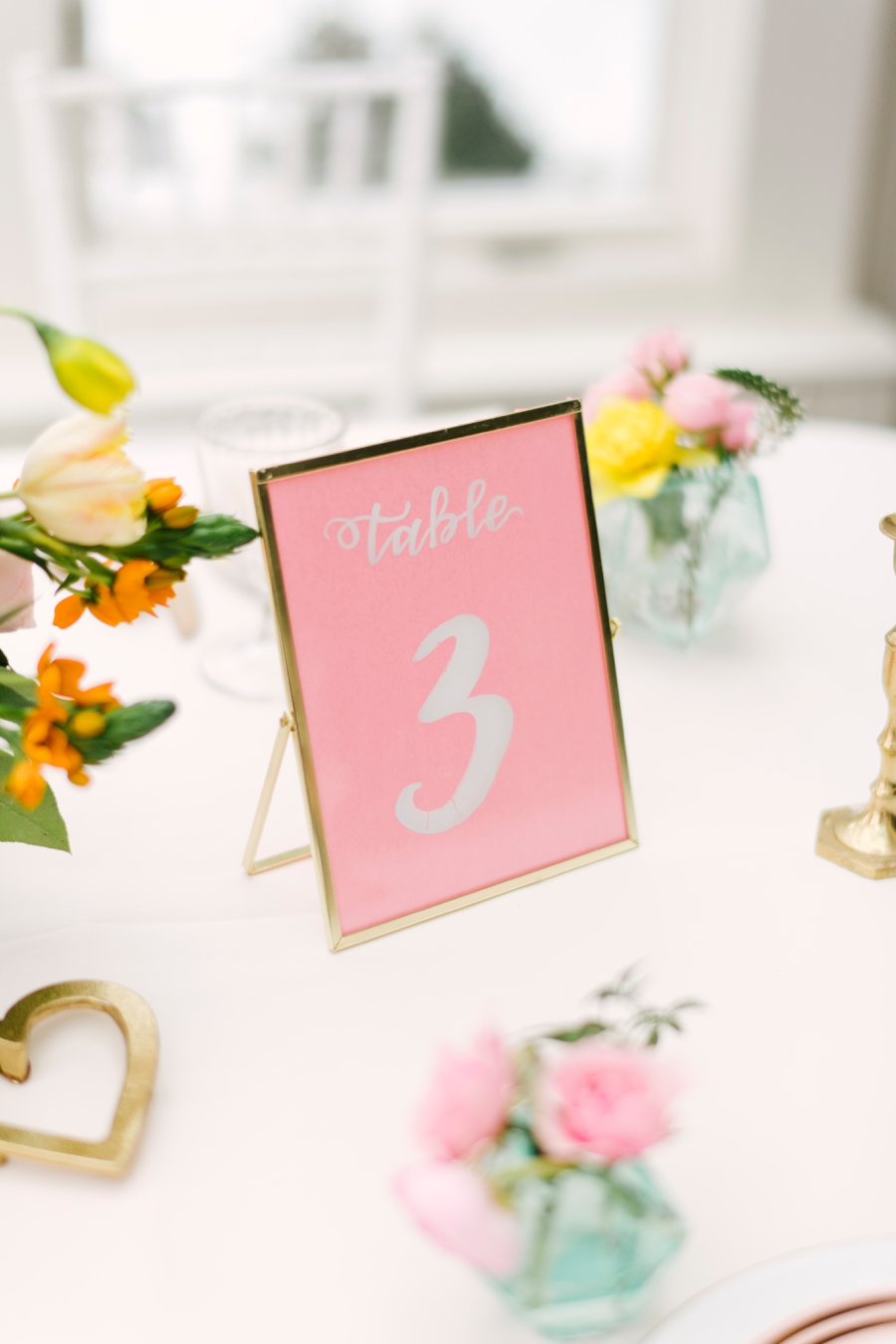 Colorful Pink & Yellow Summer Wedding Ideas via TheELD.com