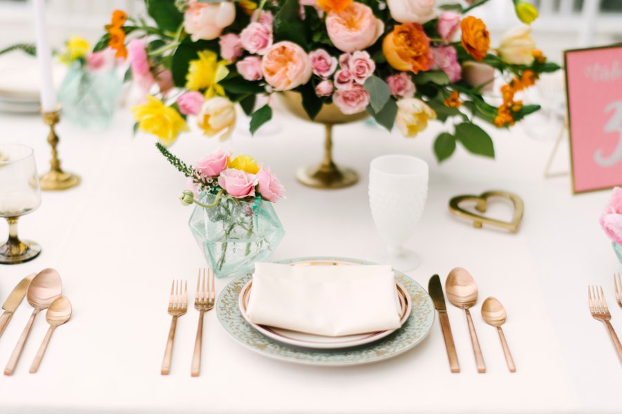 Colorful Pink & Yellow Summer Wedding Ideas via TheELD.com