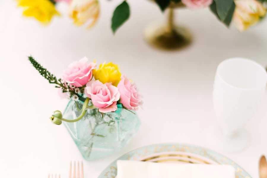 Colorful Pink & Yellow Summer Wedding Ideas via TheELD.com