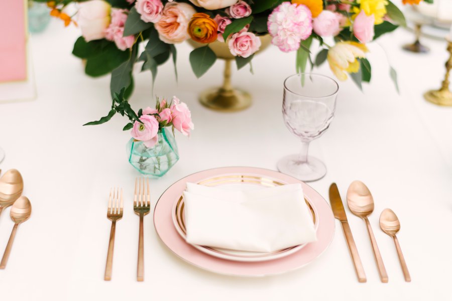 Colorful Pink & Yellow Summer Wedding Ideas via TheELD.com