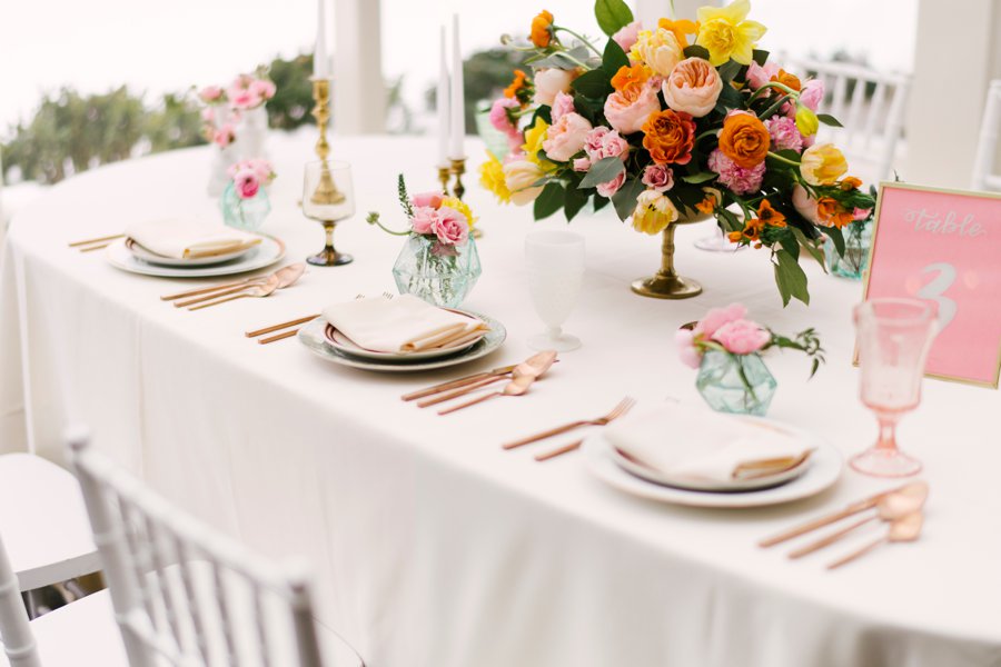 Colorful Pink & Yellow Summer Wedding Ideas via TheELD.com