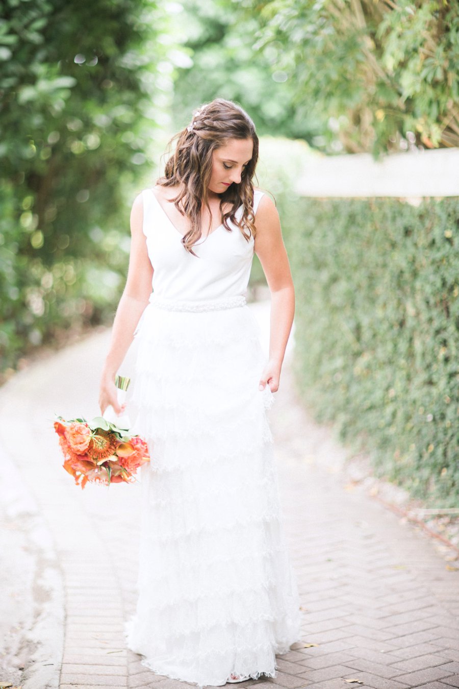 A Tropical Orange & Green Florida Destination Wedding via TheELD.com