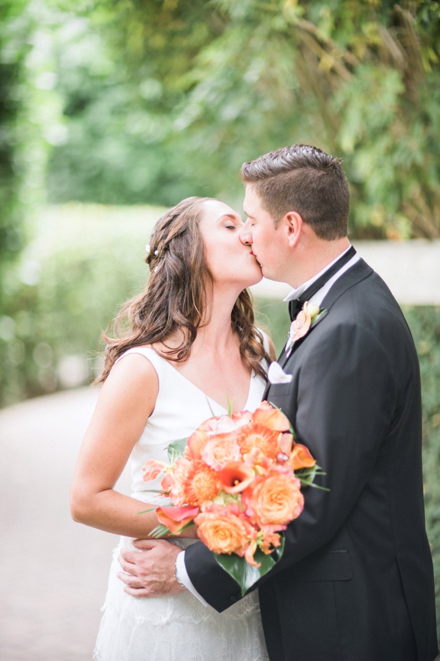 A Tropical Orange & Green Florida Destination Wedding via TheELD.com