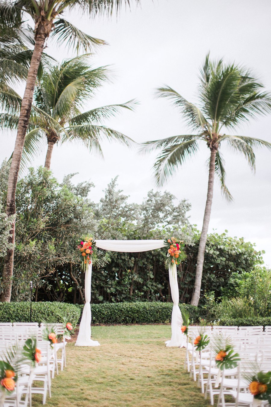 A Tropical Orange & Green Florida Destination Wedding via TheELD.com