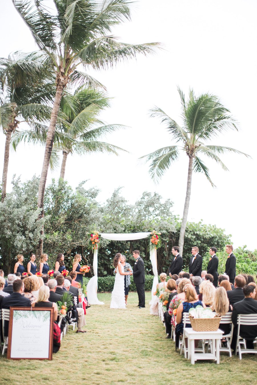 A Tropical Orange & Green Florida Destination Wedding via TheELD.com