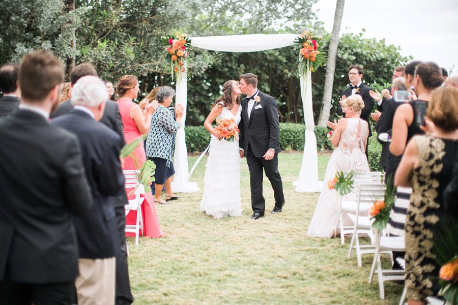 A Tropical Orange & Green Florida Destination Wedding via TheELD.com