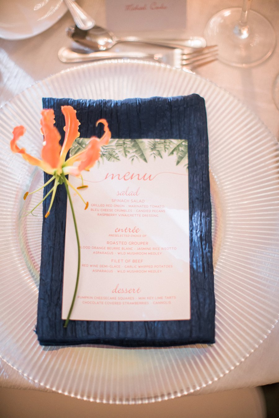 A Tropical Orange & Green Florida Destination Wedding via TheELD.com