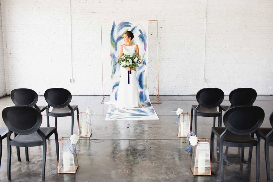 Navy Blue Modern Abstract Art Inspired Wedding Ideas via TheELD.com