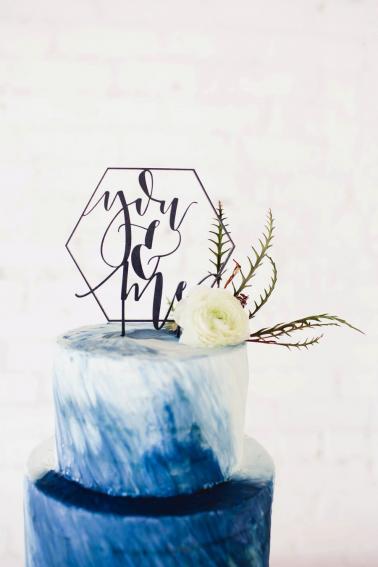 Navy Blue Modern Abstract Art Inspired Wedding Ideas via TheELD.com