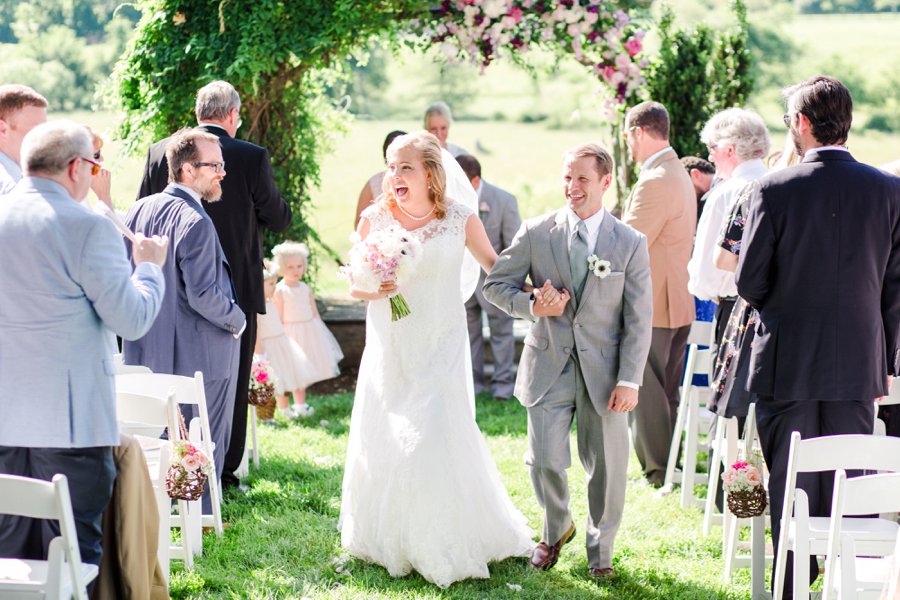 A Lush Pink and Gold Rustic Virginia Wedding via TheELD.com