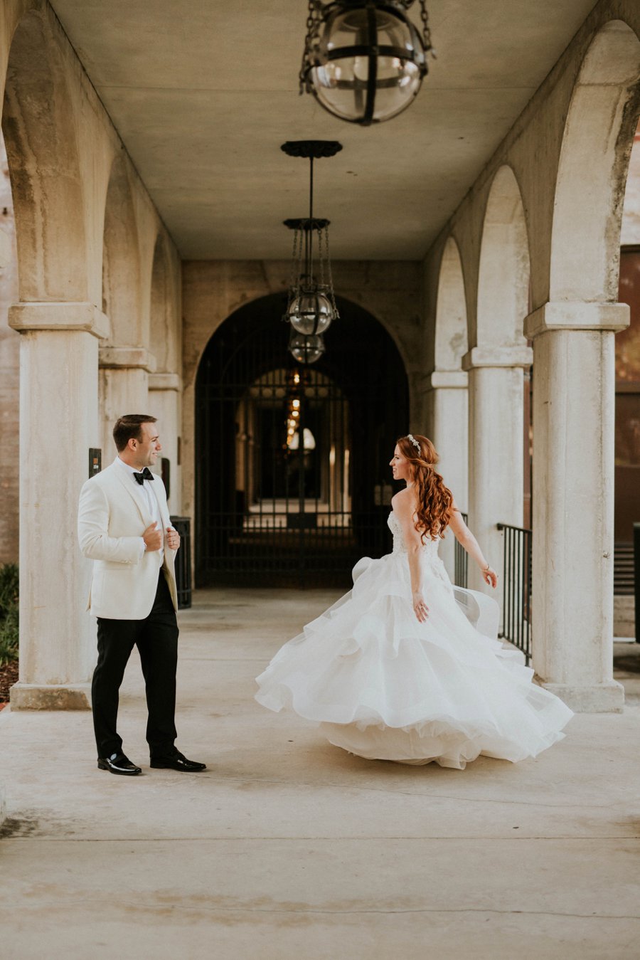 An Elegant Blush & White Black Tie Wedding In Florida via TheELD.com