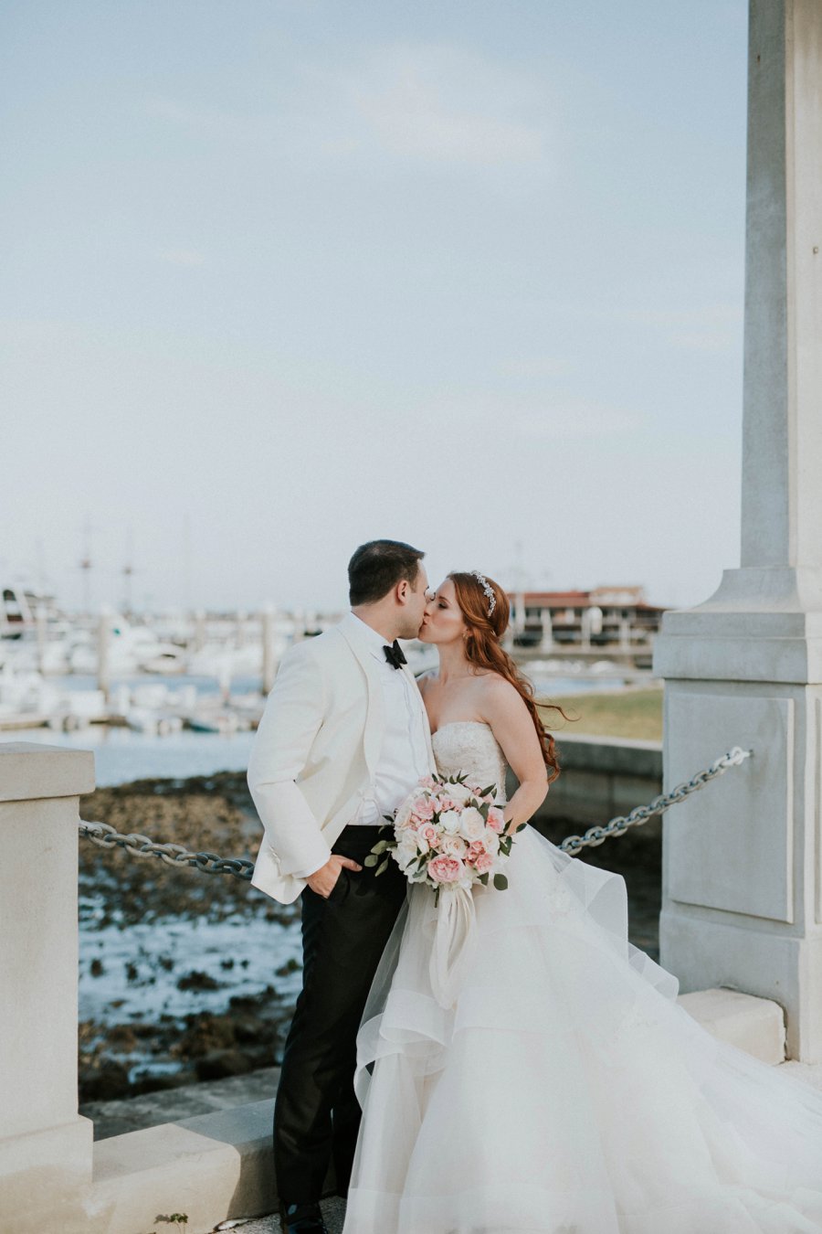 An Elegant Blush & White Black Tie Wedding In Florida via TheELD.com