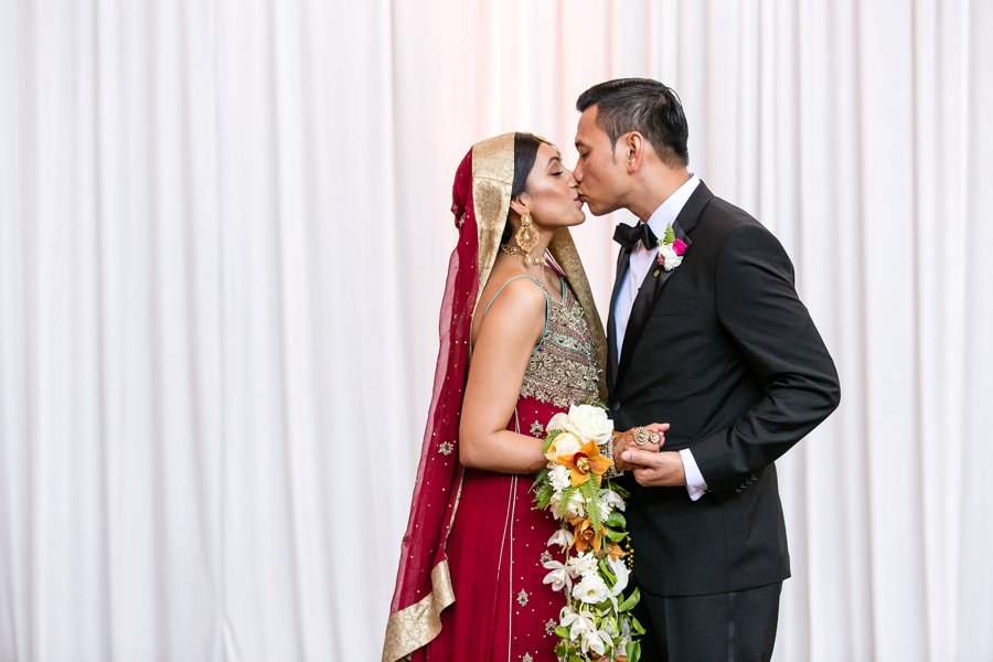 An Elegant Red & White Multi Cultural LA Wedding via TheELD.com