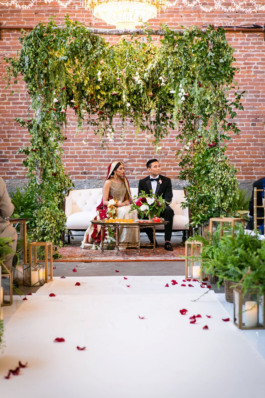 An Elegant Red & White Multi Cultural LA Wedding via TheELD.com