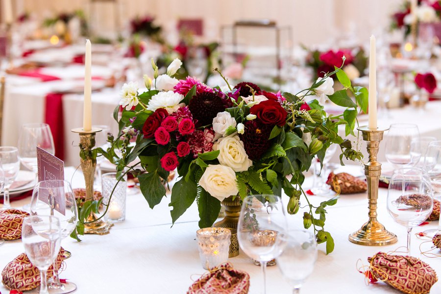 An Elegant Red & White Multi Cultural LA Wedding via TheELD.com