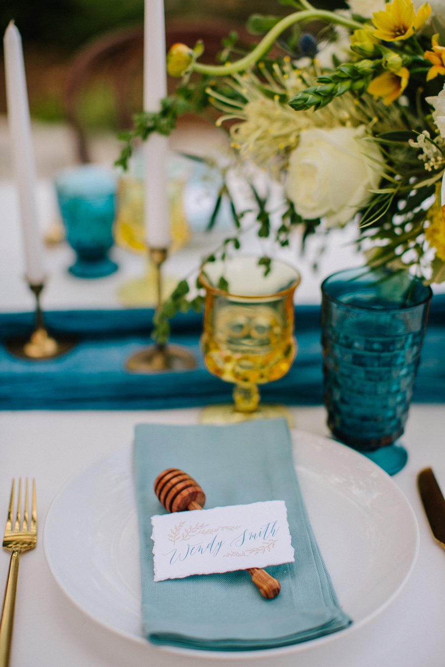 Eclectic Desert Inspired Yellow & Teal Wedding Ideas via TheELD.com