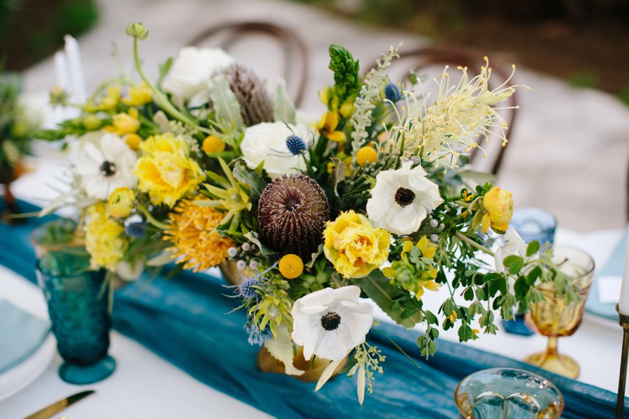 Eclectic Desert Inspired Yellow & Teal Wedding Ideas via TheELD.com