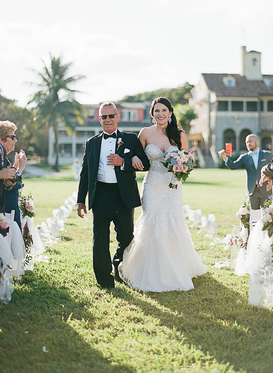 A Classic Blush & Silver Outdoor Miami Wedding via TheELD.com