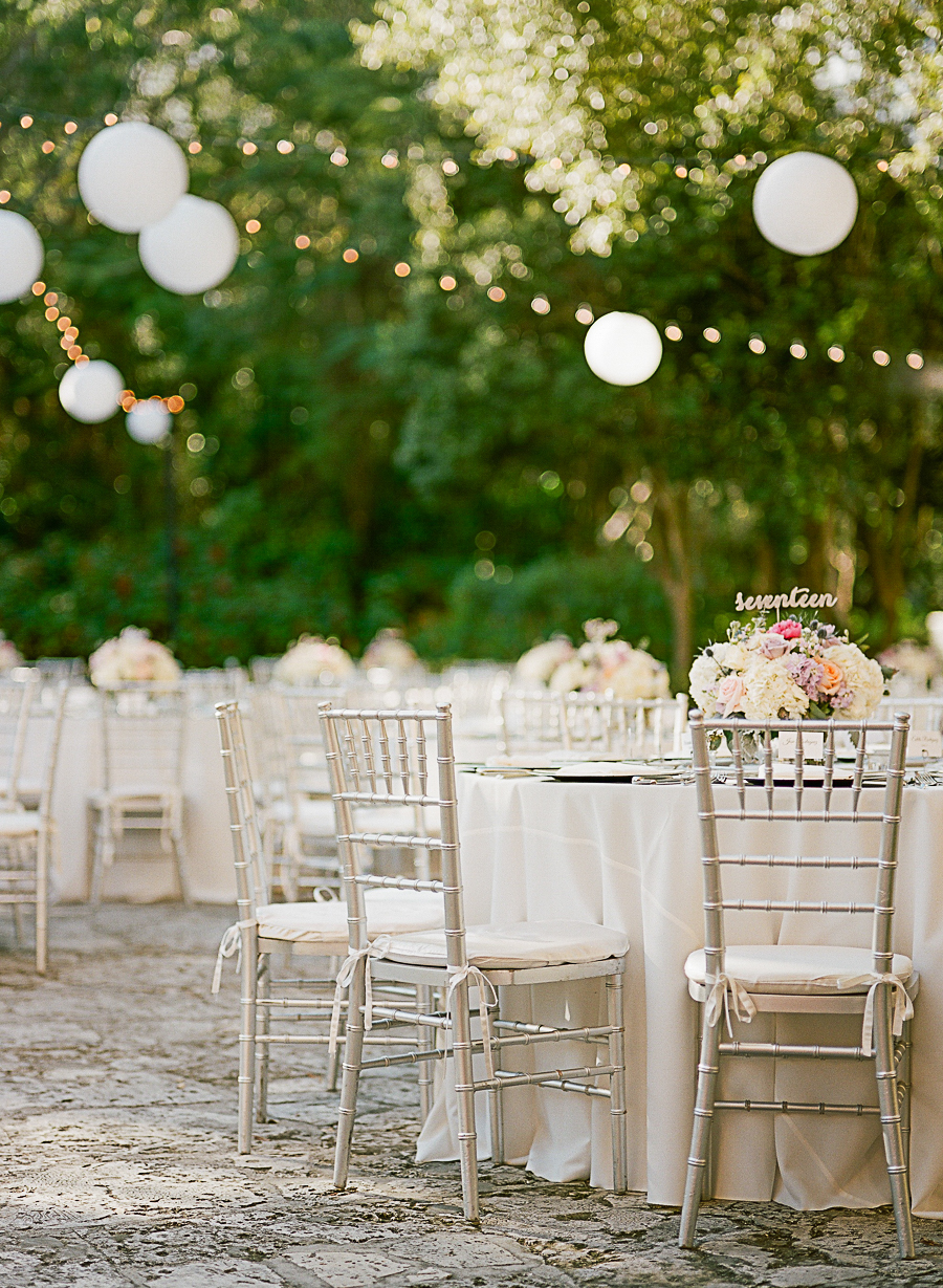 A Classic Blush & Silver Outdoor Miami Wedding via TheELD.com