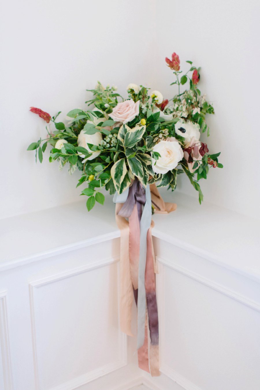 Elegant Floral Blue & Peach Wedding Ideas via TheELD.com