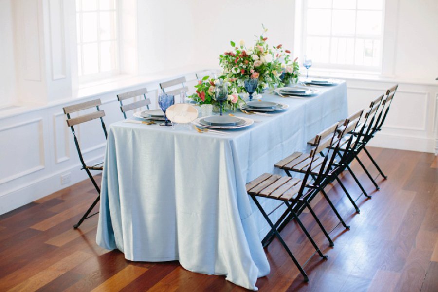 Elegant Floral Blue & Peach Wedding Ideas via TheELD.com