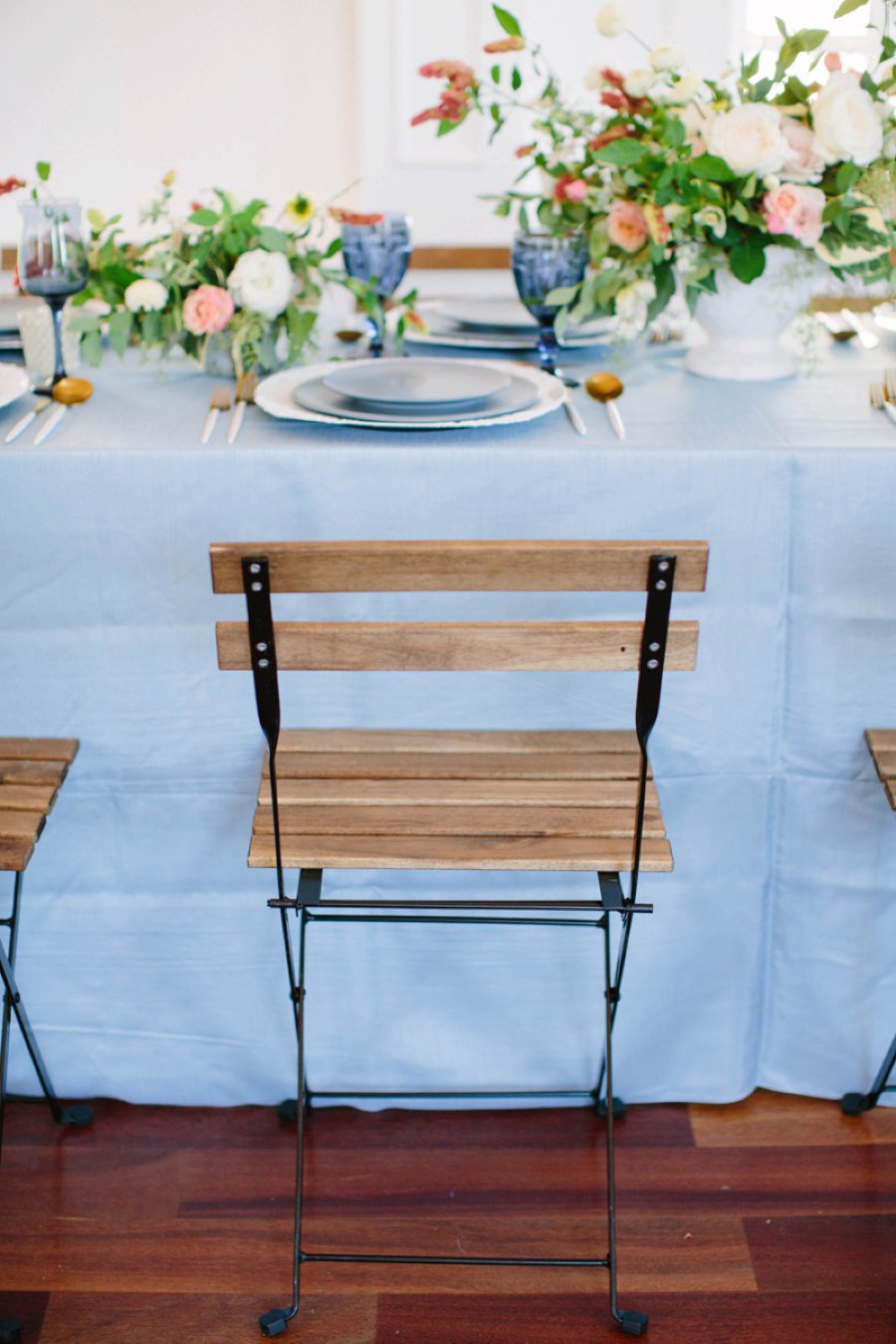 Elegant Floral Blue & Peach Wedding Ideas via TheELD.com