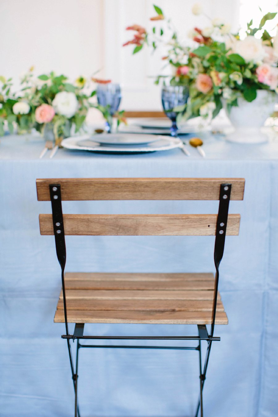 Elegant Floral Blue & Peach Wedding Ideas via TheELD.com