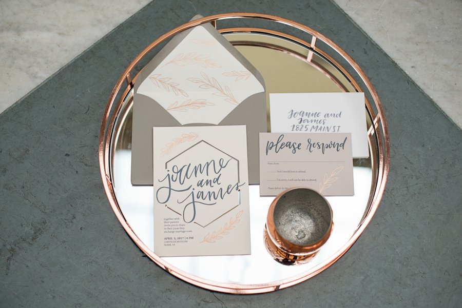 Modern Elegant Grey & Copper Wedding Ideas via TheELD.com