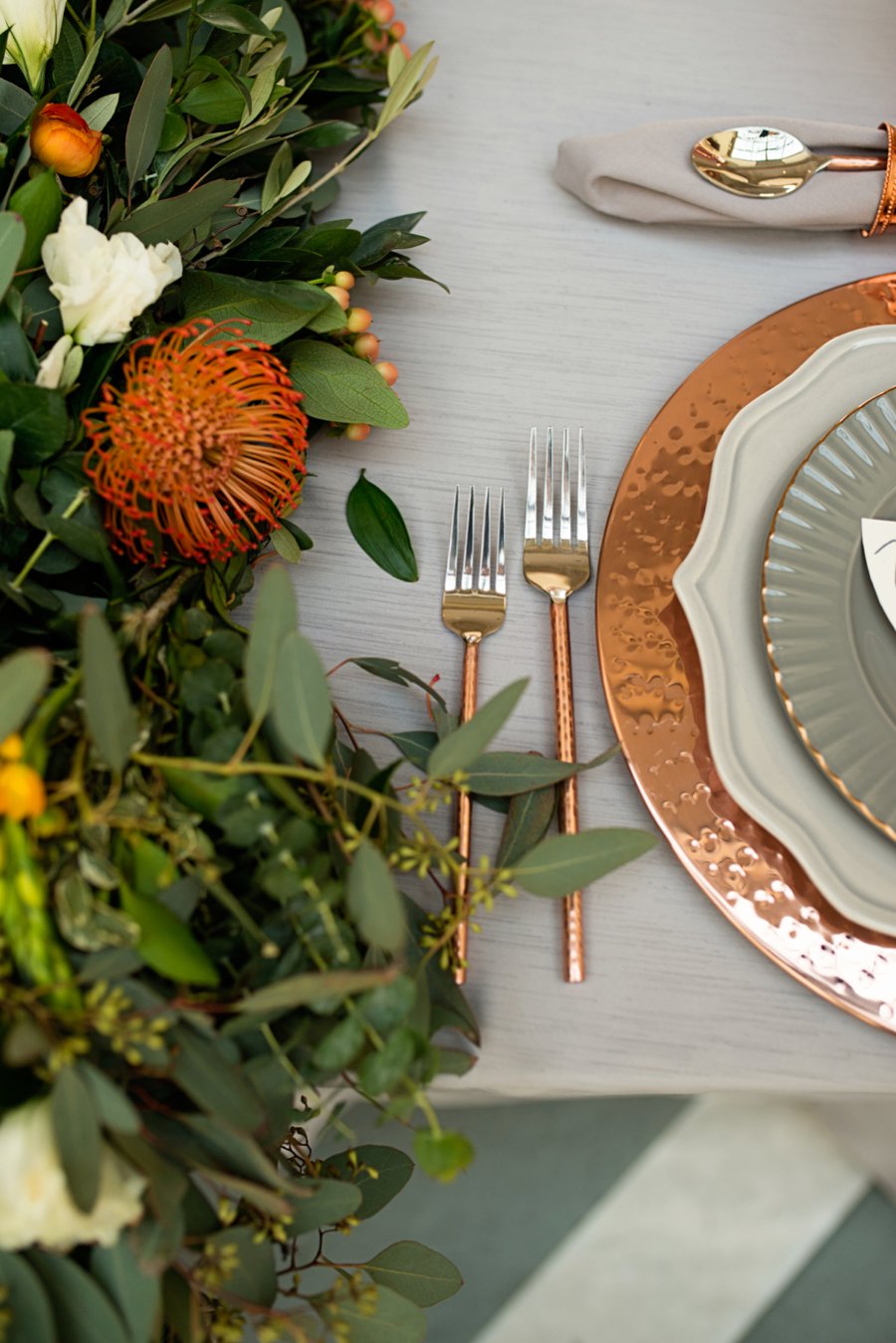 Modern Elegant Grey & Copper Wedding Ideas via TheELD.com